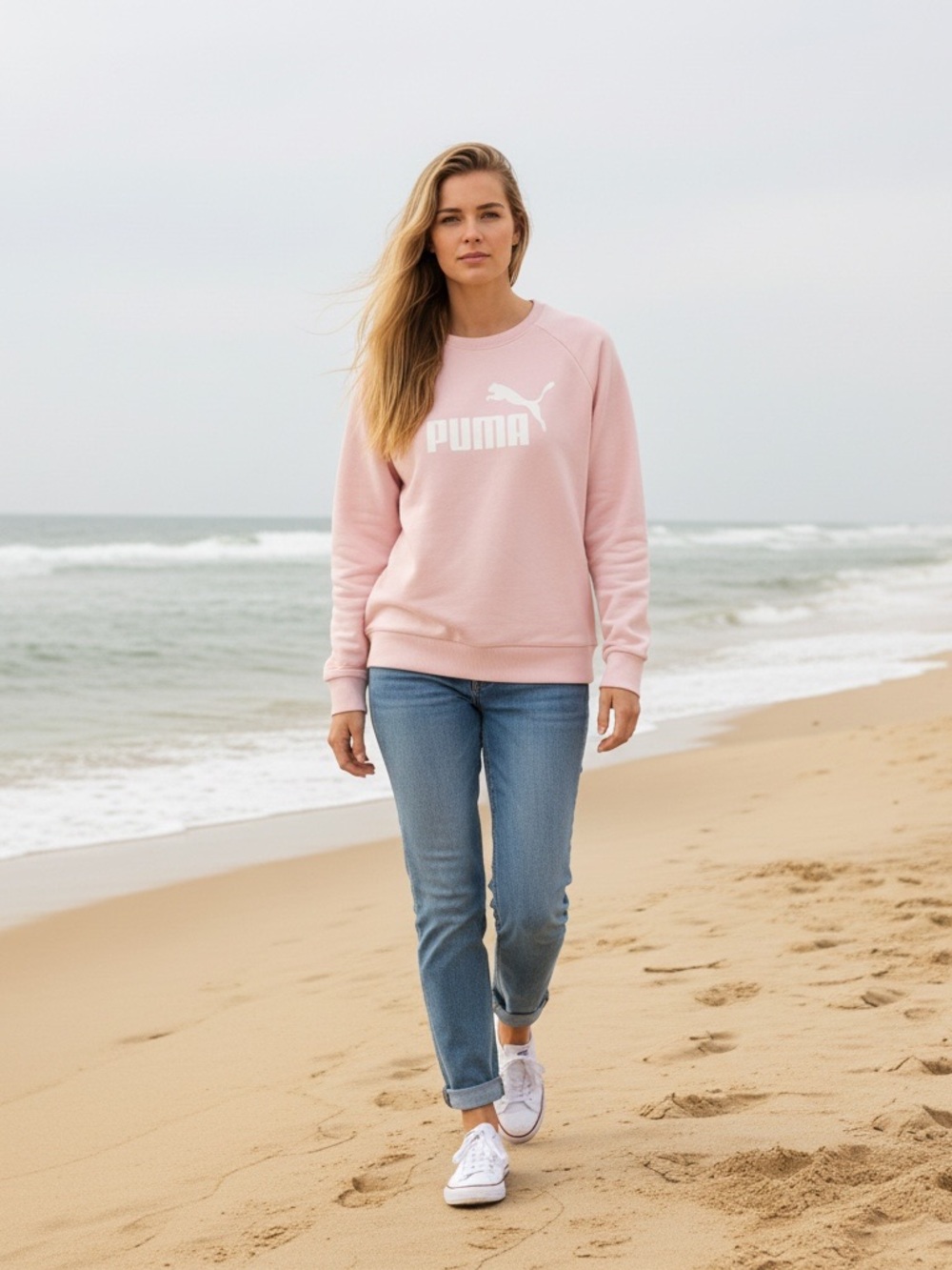 Puma Light Pink Crewneck Sweatshirt NWT size large